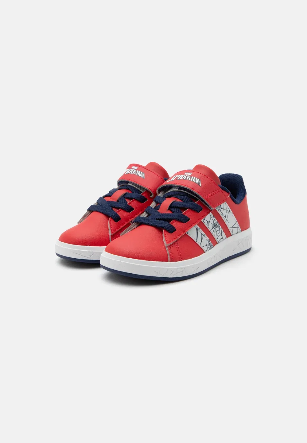 Кроссовки Grand Court Spider-Man унисекс Adidas Performance, Pure Ruby/Silver-Coloured Metallic/Dark Blue — фото 2