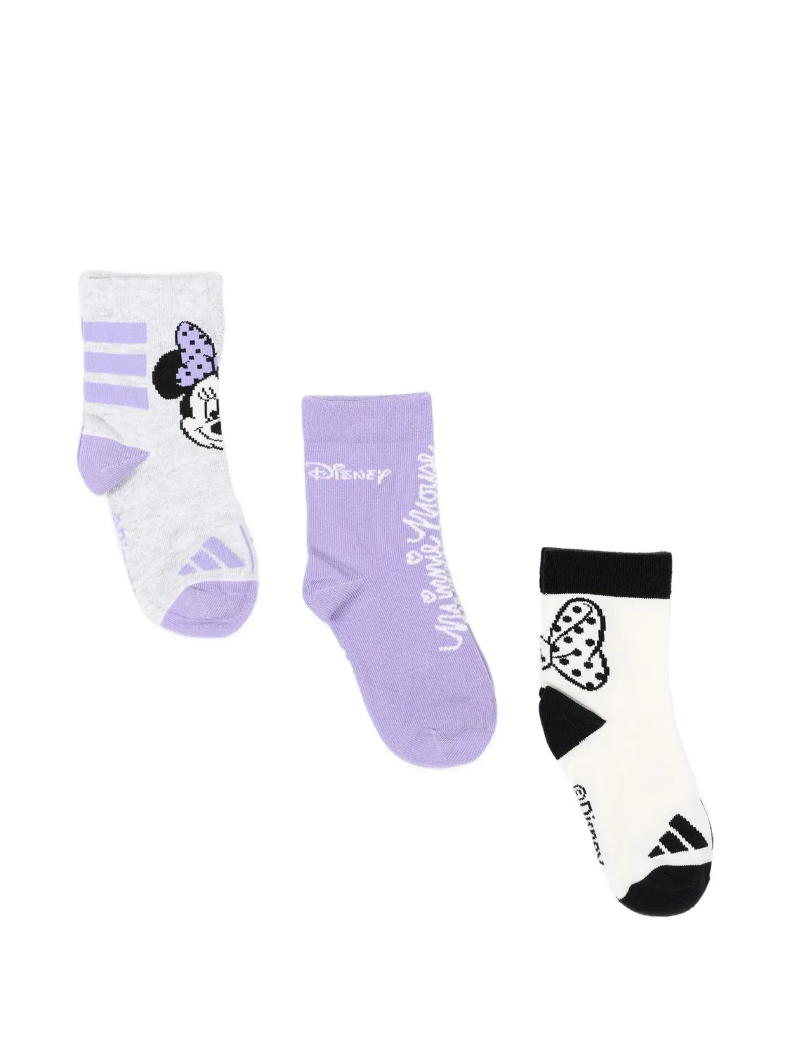 Комплект из трех пар носков Minnie Mouse из коллаборации с Disney Adidas Kids, фиолетовый