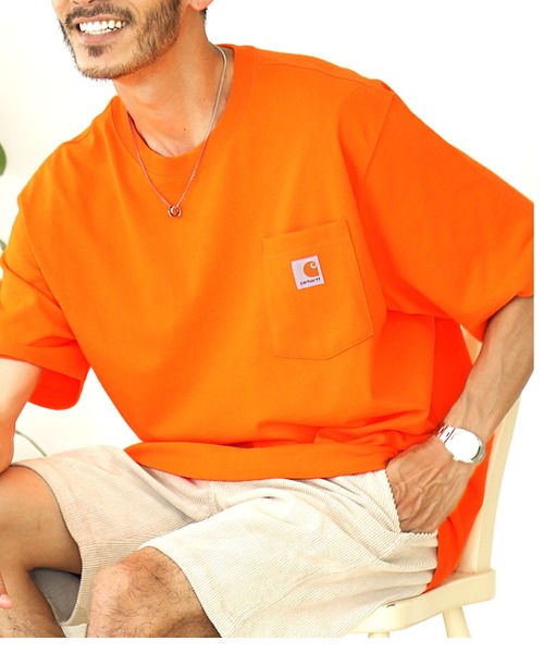 

Футболка рабочая с коротким рукавом, большими карманами и нашивкой с логотипом Carhartt, оранжевый