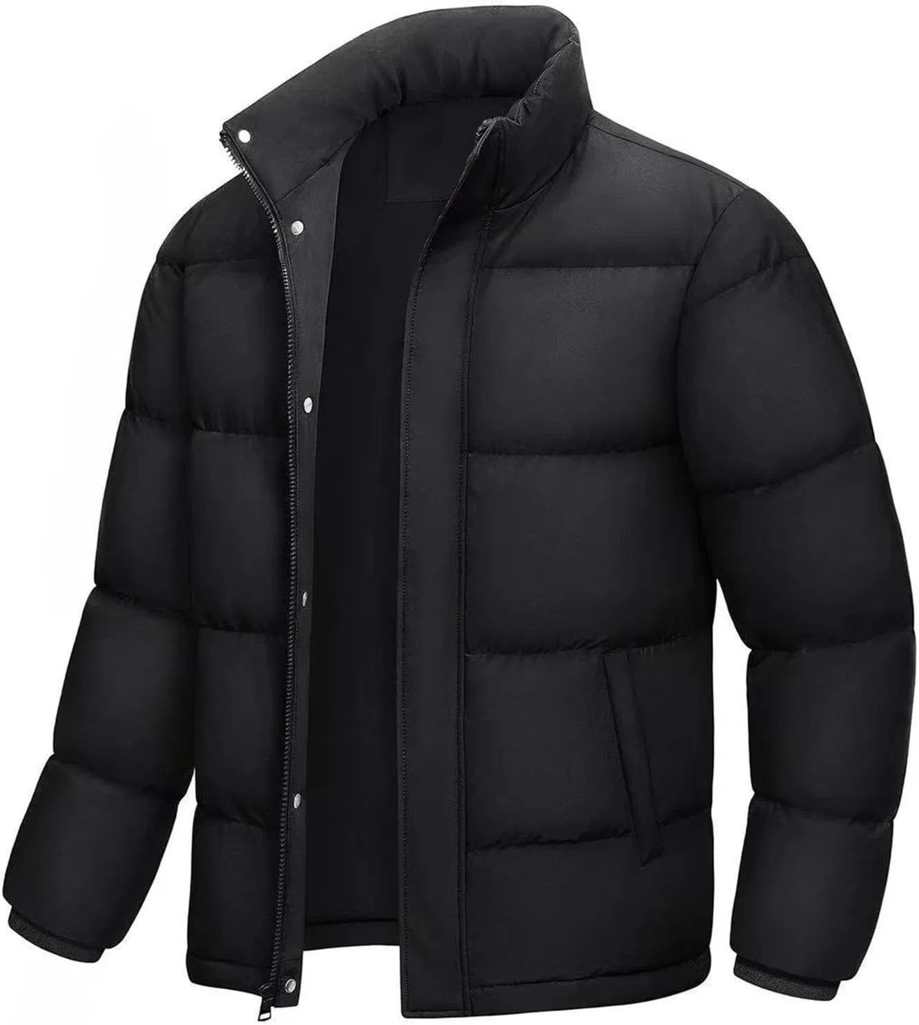 Мужское пальто с наполнителем из пуха, с длинным рукавом, модель Bubble Jackets, чёрный
