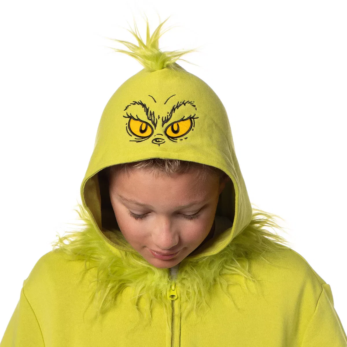 Детское худи с принтом Grinch Character Zip Up Hoodie The Grinch, Grinch — фото 2