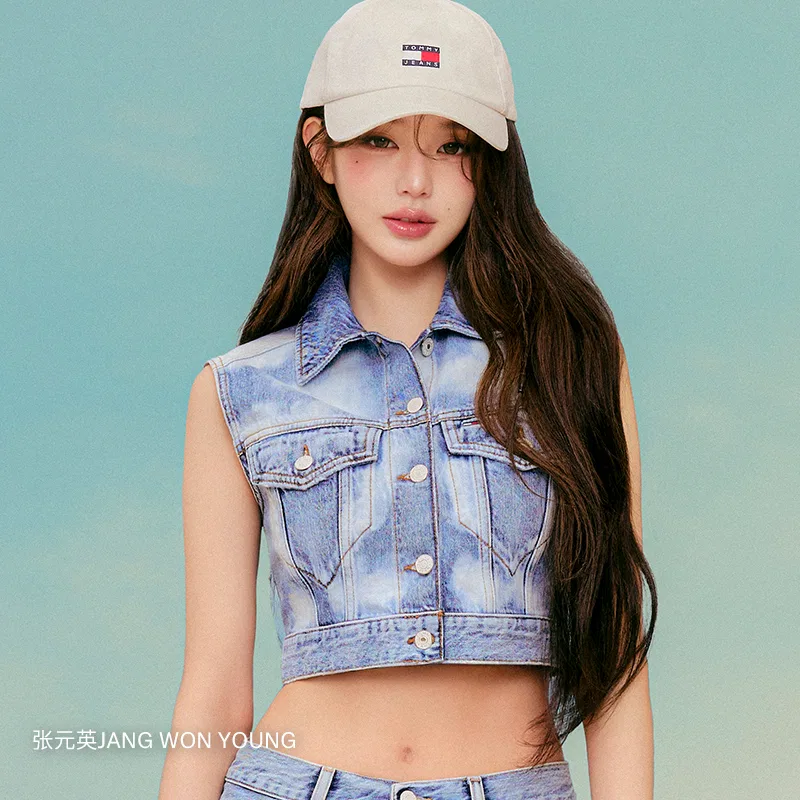 Женский жилет с лацканами Light Denim Blue Tommy Hilfiger, Light Denim Blue — фото 4