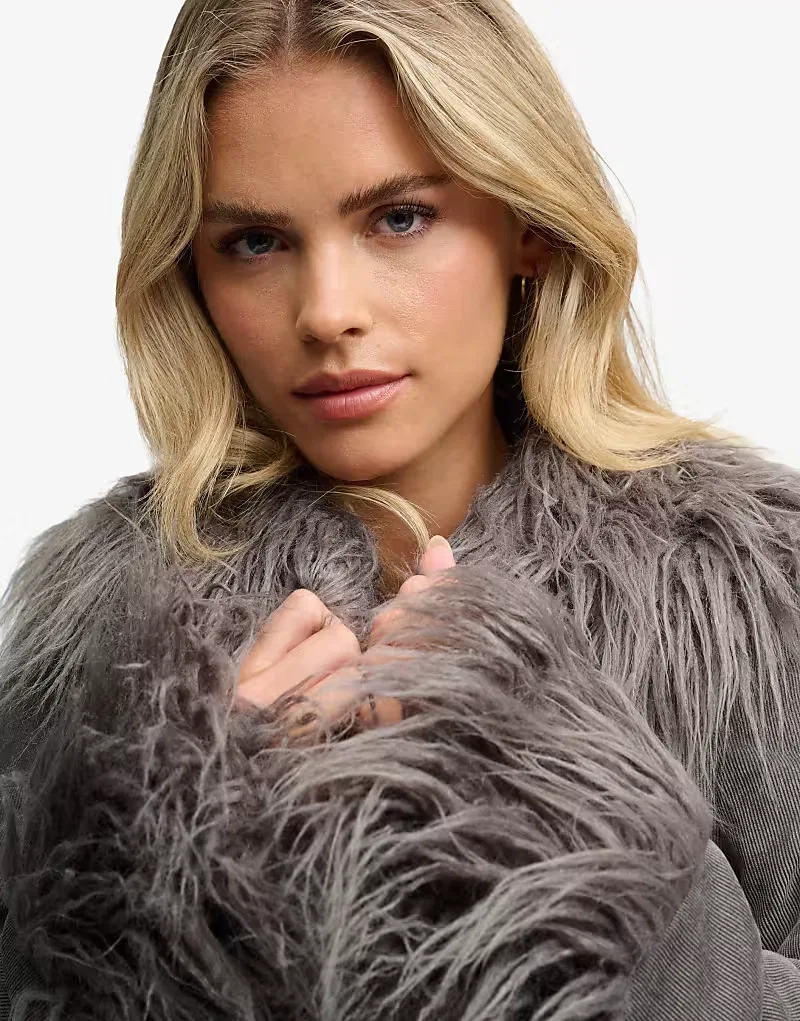 Длинное афганское пальто Superdry космического, синий — фото 4