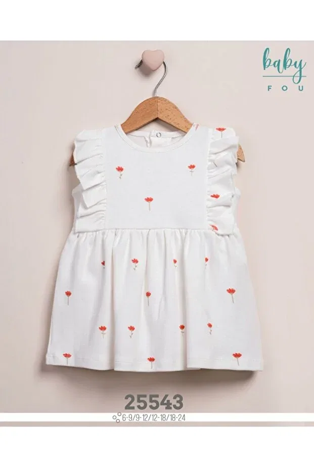 Детское платье для девочек с принтом Tulip Dress Baby Fou, White — фото 2