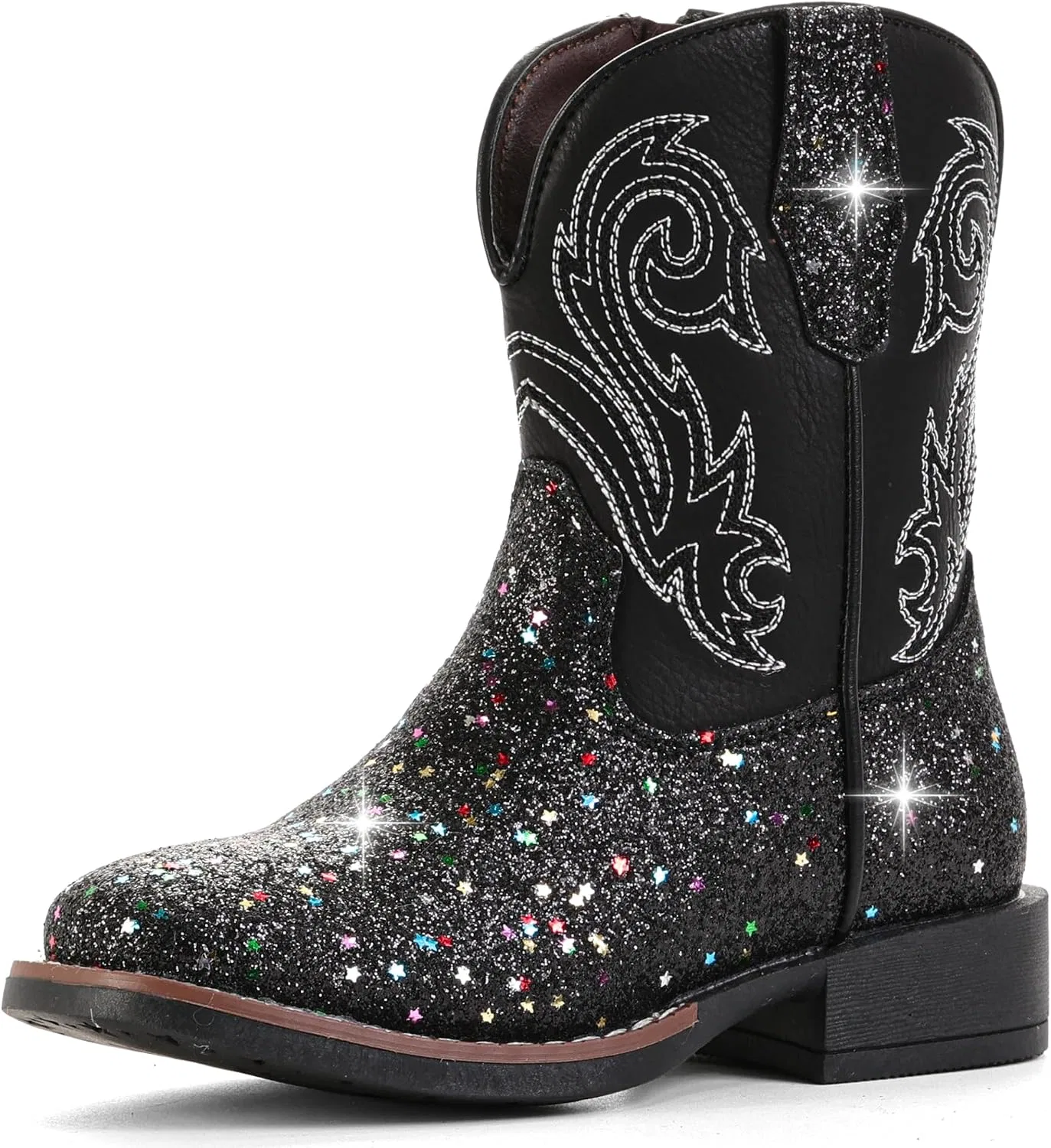 Детские сапоги для девочек с блестками Cowgirl Boots IUV KIDS, Black Glitter