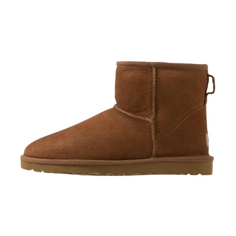 Угги мужские UGG Classic Mini зимние кожаные, коричневый — фото 2