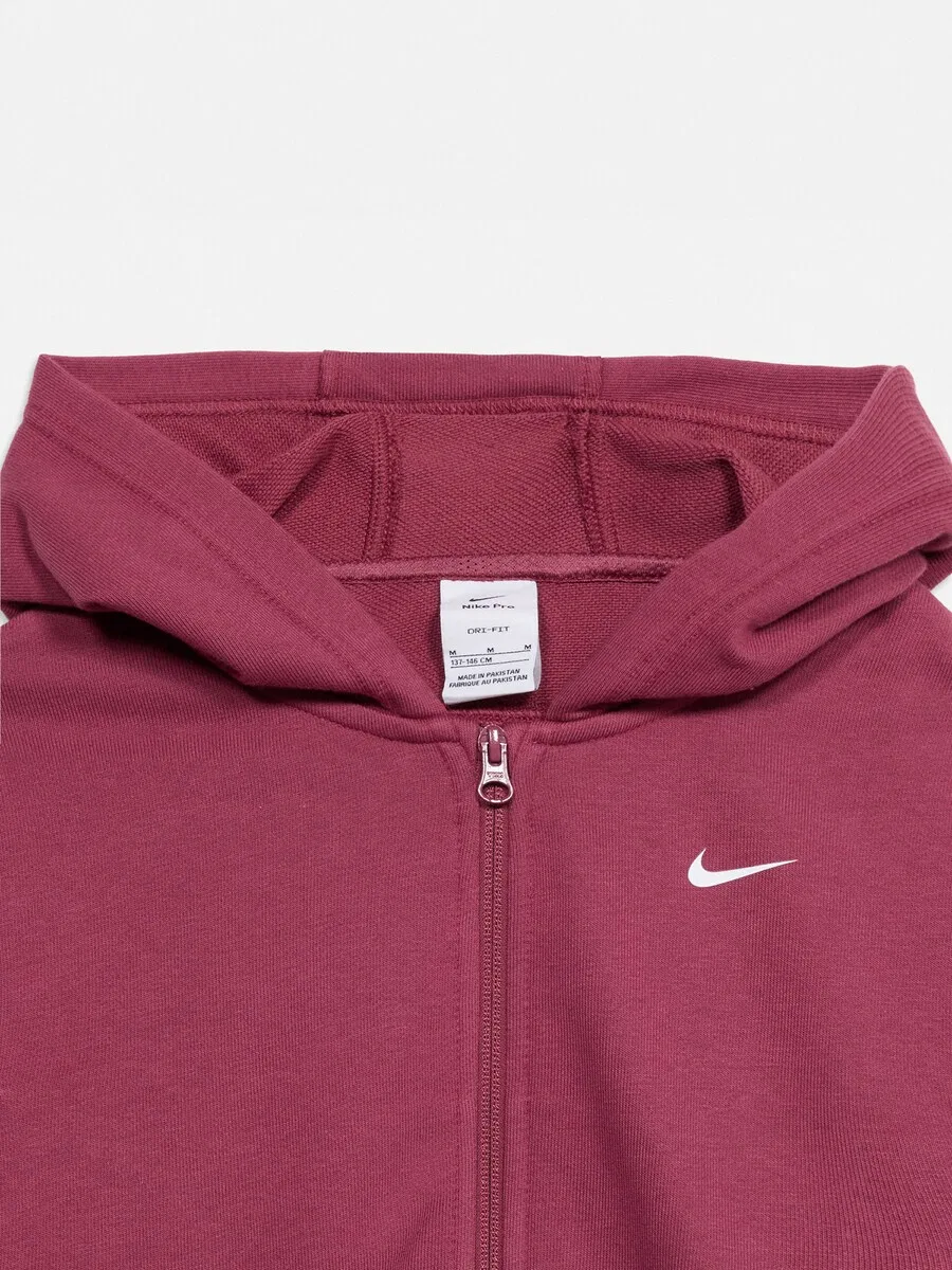 Толстовка на молнии NIKE Athletic Zip-Up Hoodie 'Pro' темно-розового цвета — фото 3