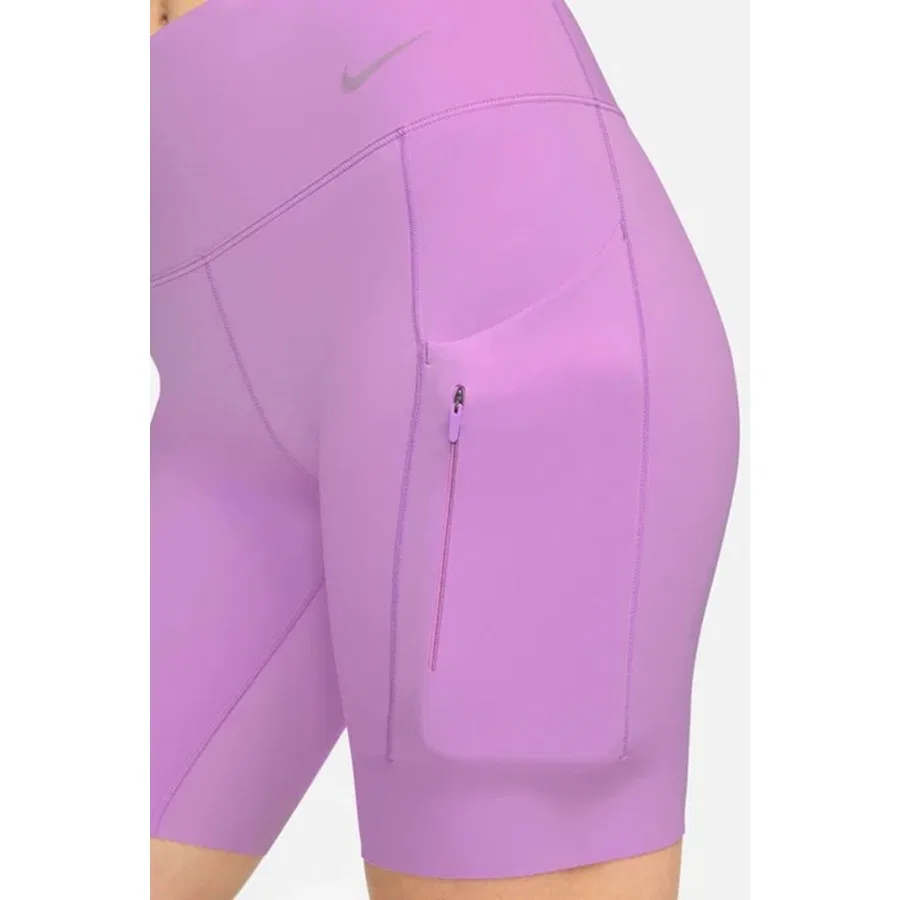 Женские тренировочные леггинсы Nike Dri Fit Go Mr 8 In, Сиреневый — фото 3