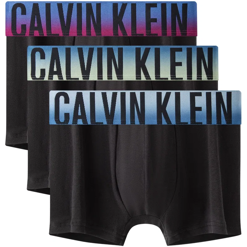 Мужские боксеры-слипы с принтом Calvin Klein, Twilight Crimson Black/Frosty Black/Clear Island Black
