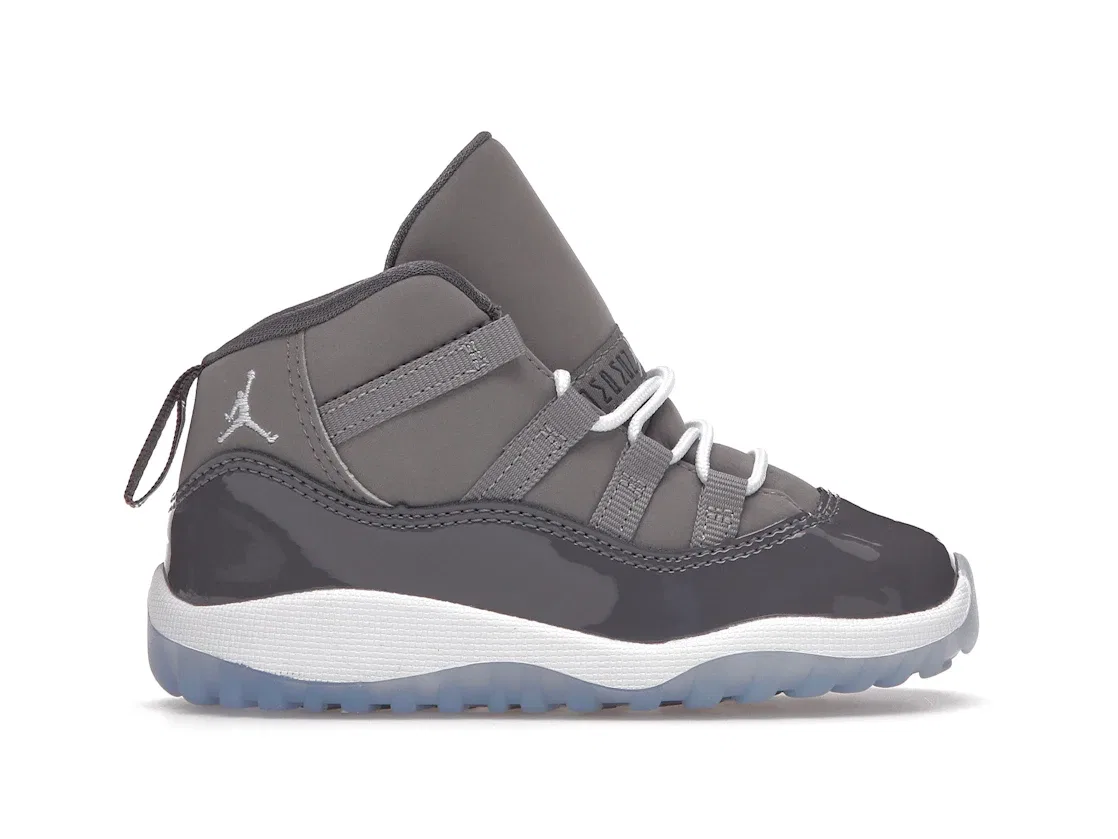 Детские кроссовки для мальчиков из нубука Jordan 11 Retro Cool Grey (2021) Jordan, Medium Grey/Multi-Color/Multi-Color