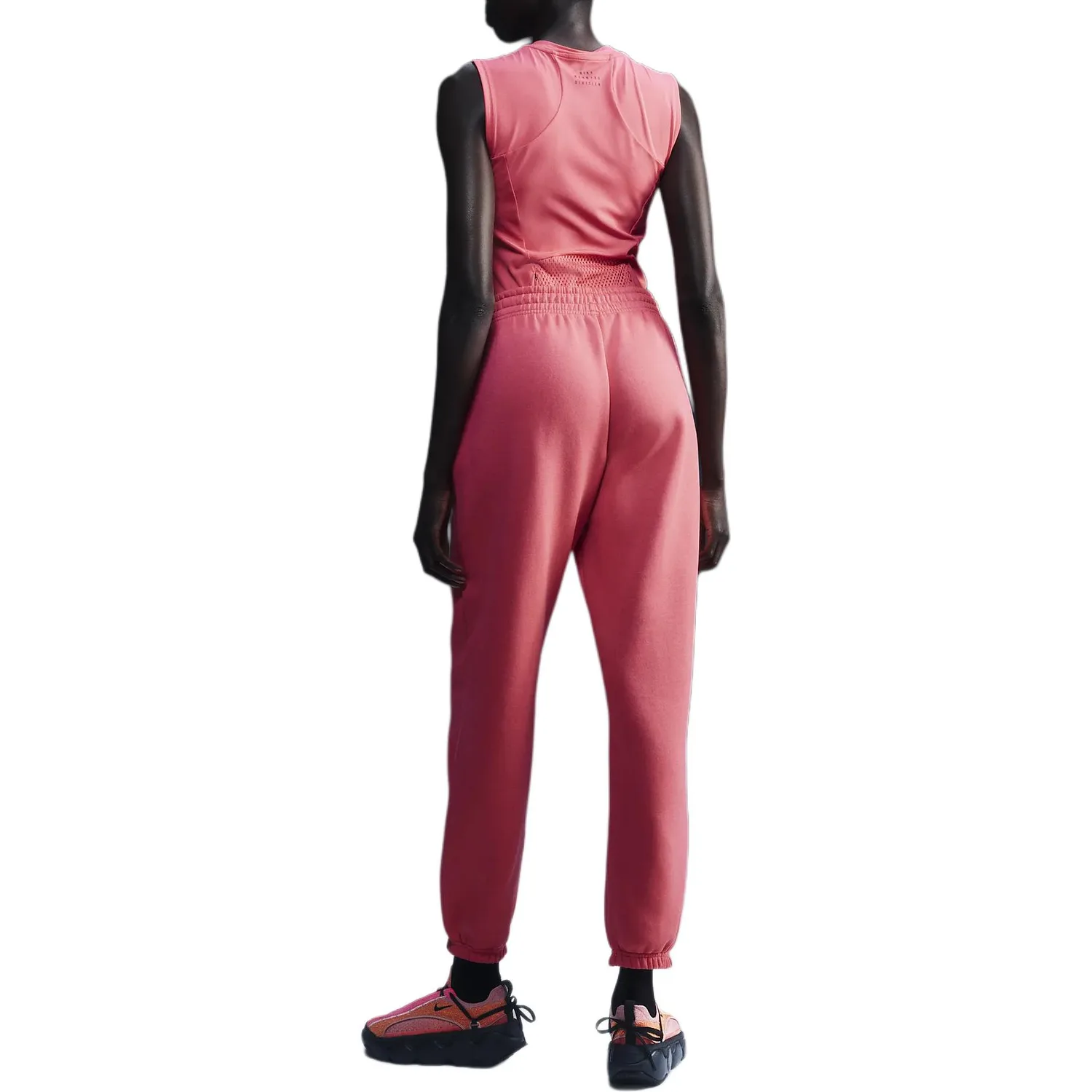 Спортивные штаны Phoenix Fleece женские с высокой талией оверсайз Nike, Aster Pink/Sail — фото 4