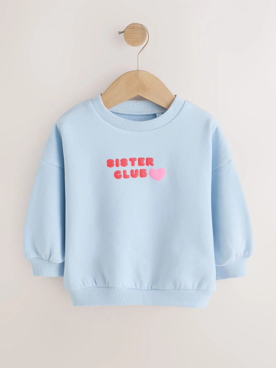Свитшот с круглым вырезом Sister Club Next, светло-голубой