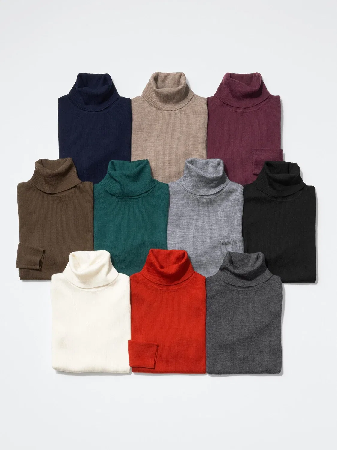 Свитер Uniqlo, из мериносовой шерсти в рубчик, красный — фото 3