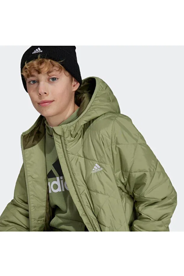 Детское пальто для девочек утепленное Adidas, Tent Green — фото 3