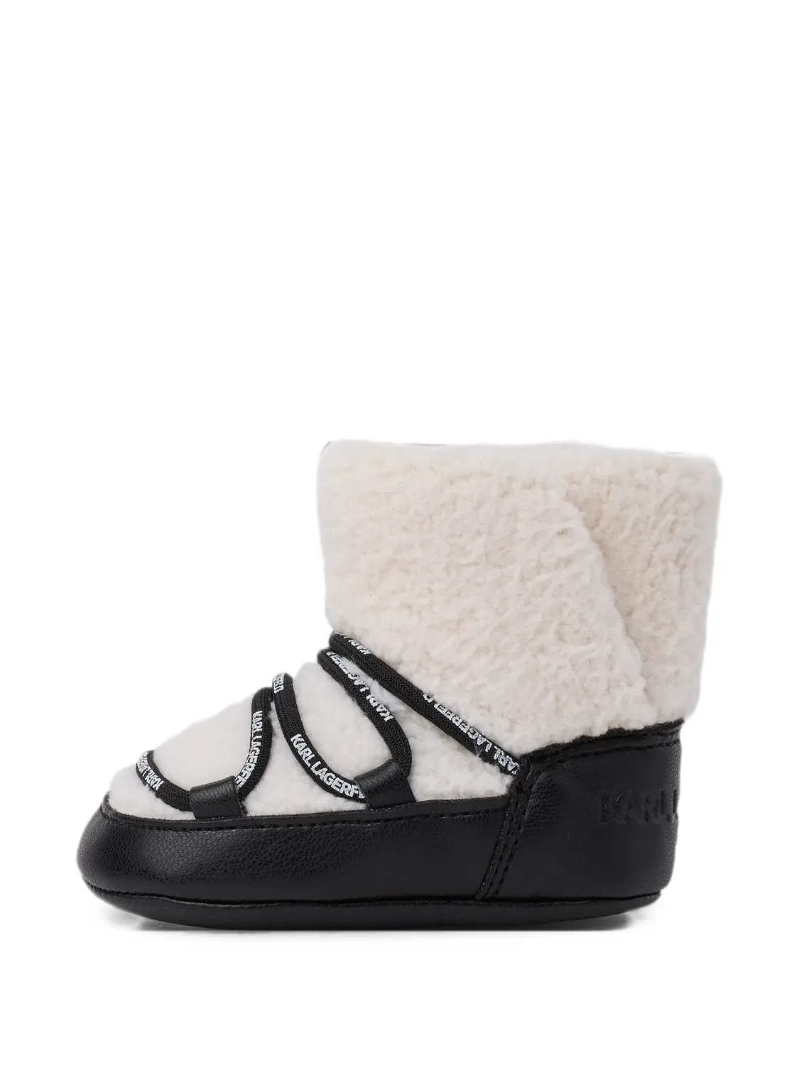 Слиперы с отделкой из овчины и логотипом Karl Lagerfeld Kids, нейтральные цвета