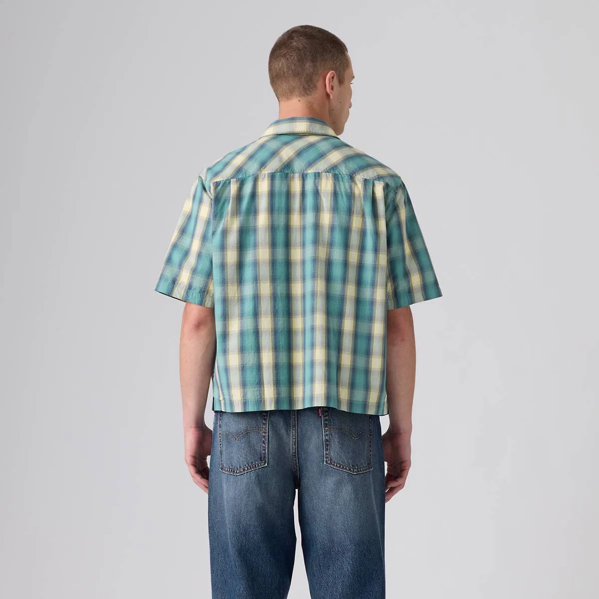 Свободная рубашка в стиле вестерн с коротким рукавом Levi's, Harryson Shadow Plaid Mineral Blue - Multi-Color — фото 4