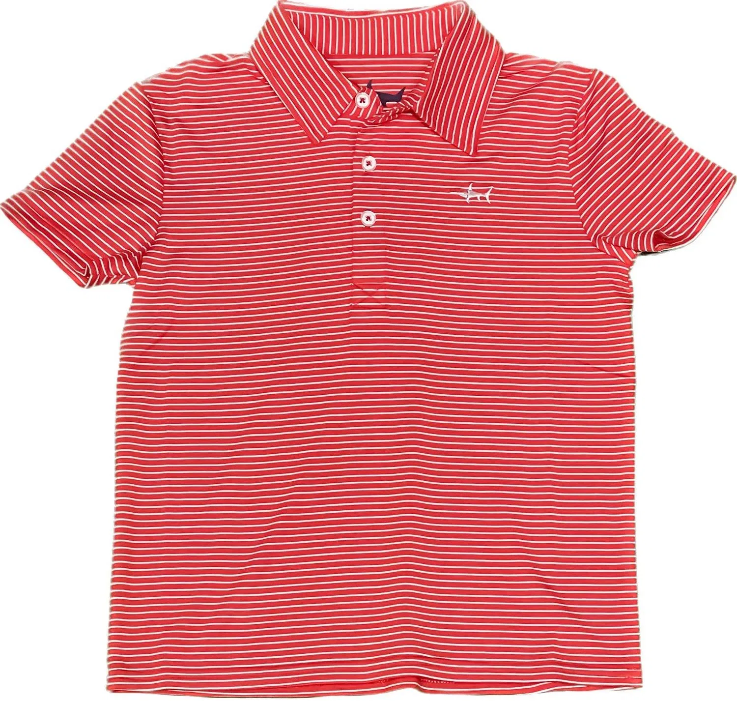 Детское поло для мальчиков с принтом Inshore Performance Polo Saltwater Boys Co., Red/White Stripe — фото 2