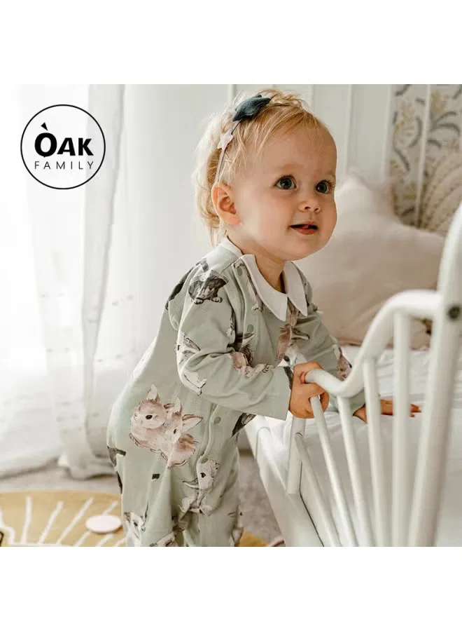 Боди-комбинезон с длинным рукавом хлопковый velvet rabbit Oak Family, зайчик с пушистым хвостиком — фото 2