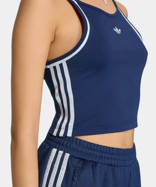 Женский топ-майка Slim Tanktop, винтажный, Adidas, Night Indigo Crystal Sky — фото 4