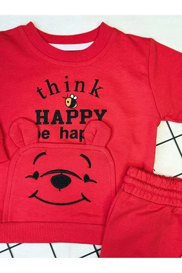 Детский комплект для мальчиков с вышивкой Winnie the Pooh Yollo Kids, Red — фото 2