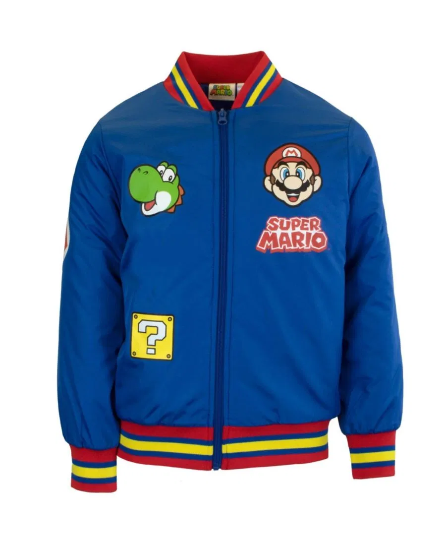 Бомбер с принтом Super Luigi Mario Mario Blue