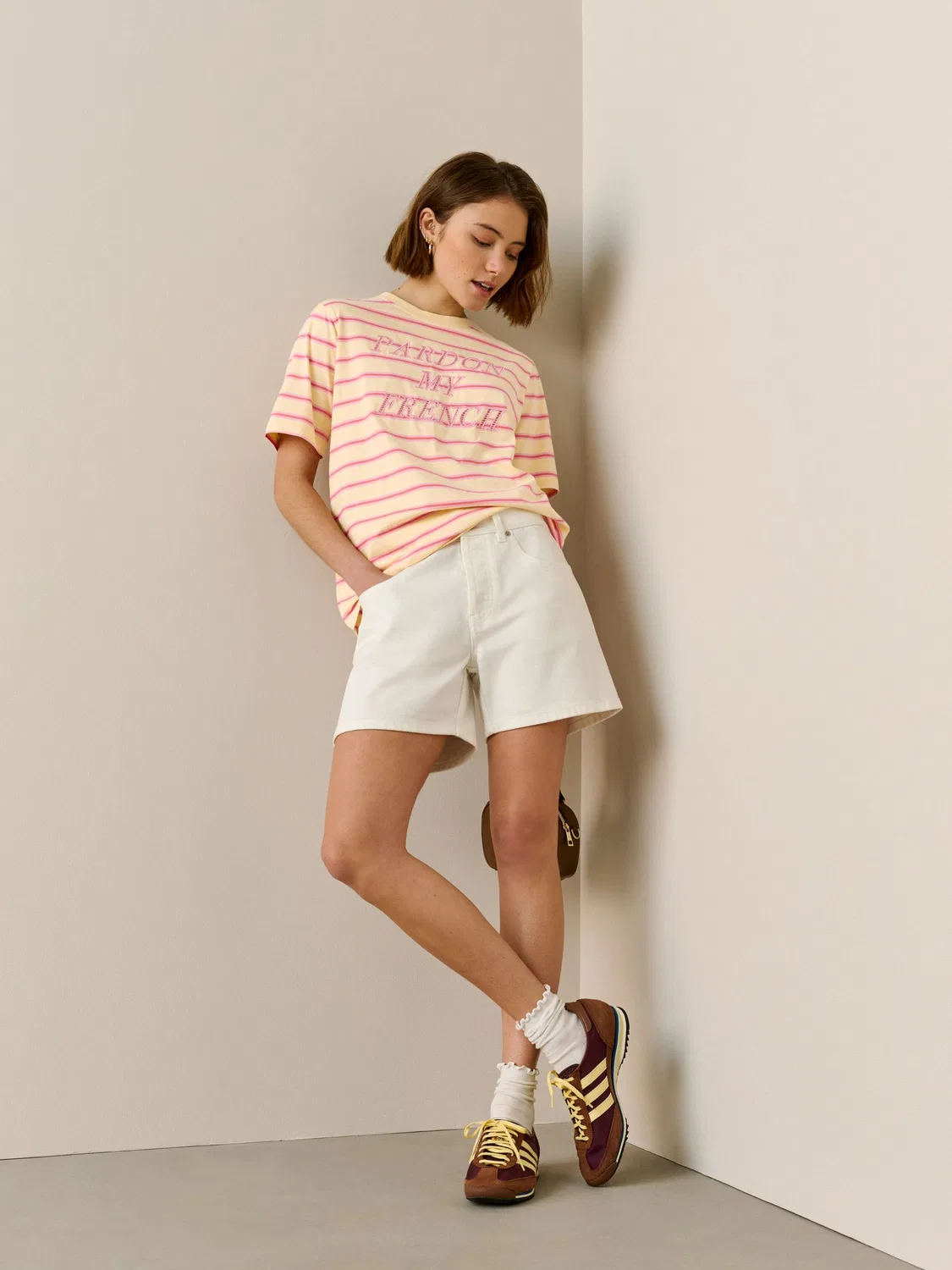 Футболка с круглым вырезом, тяжелая, Pink Stripe Next, Pink Stripe — фото 2