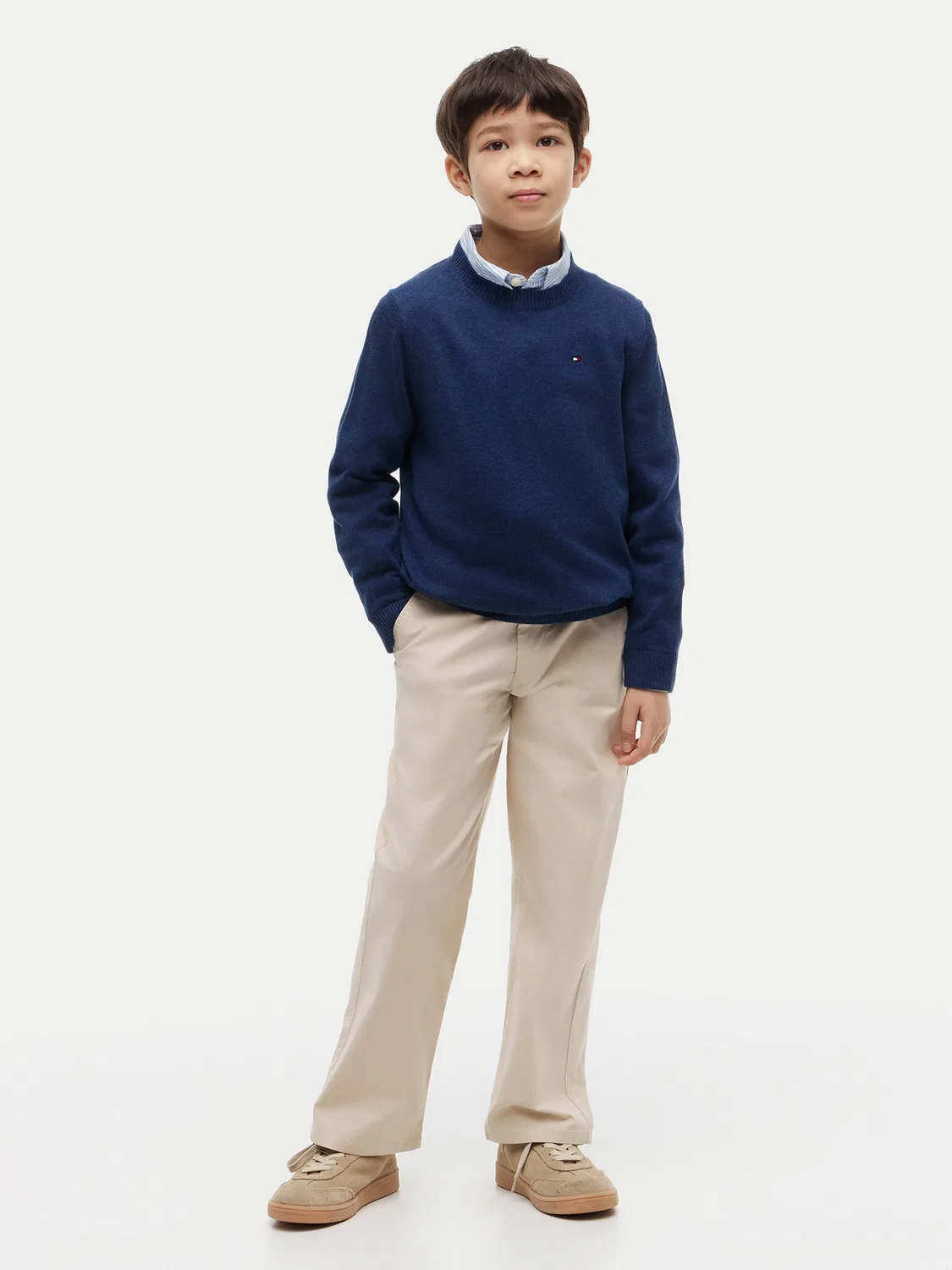 Пуловер стандартного кроя для мальчика Tommy Hilfiger, темно-синий — фото 2