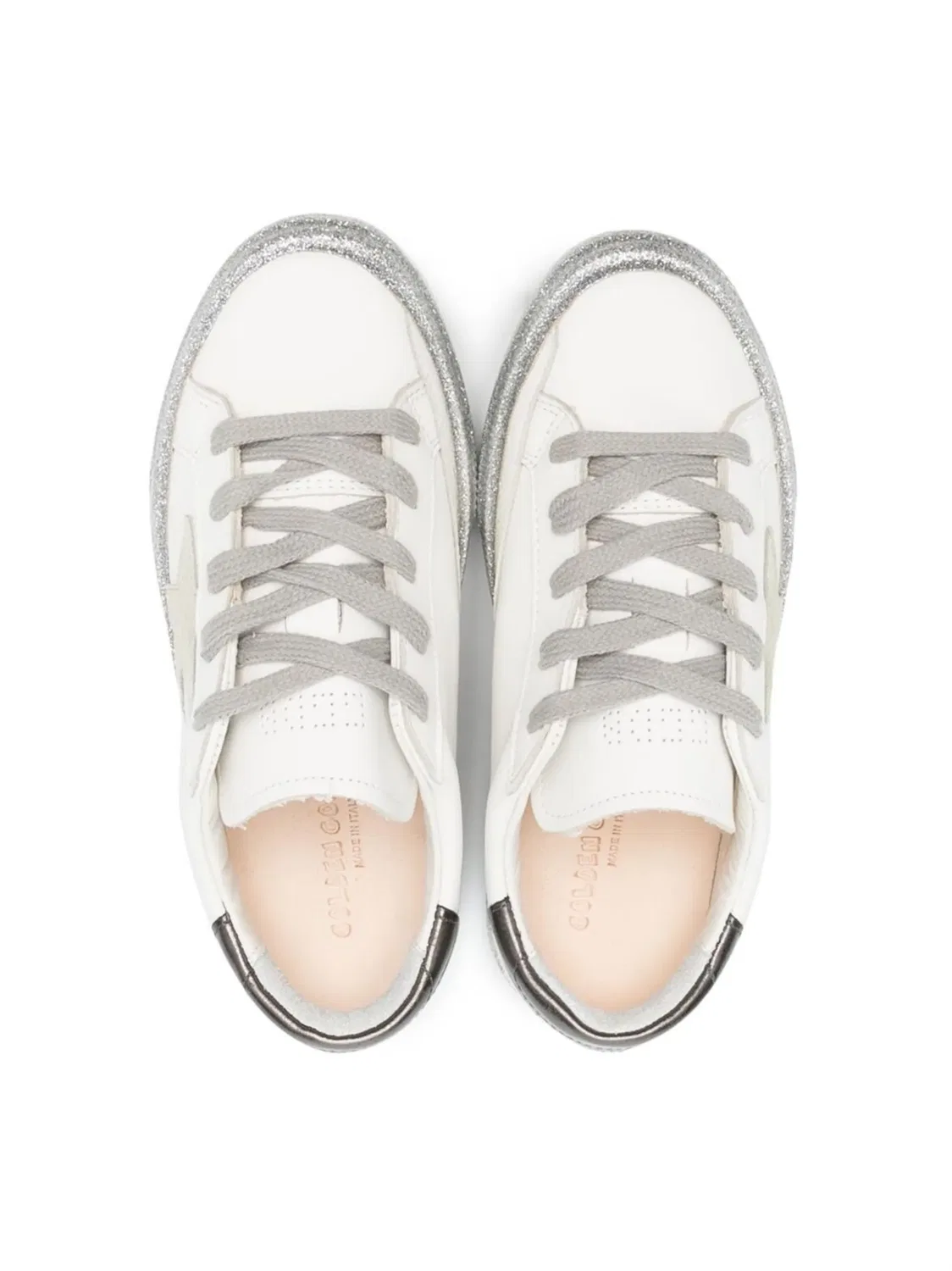 Блестящие низкие кроссовки Golden Goose, белый — фото 3