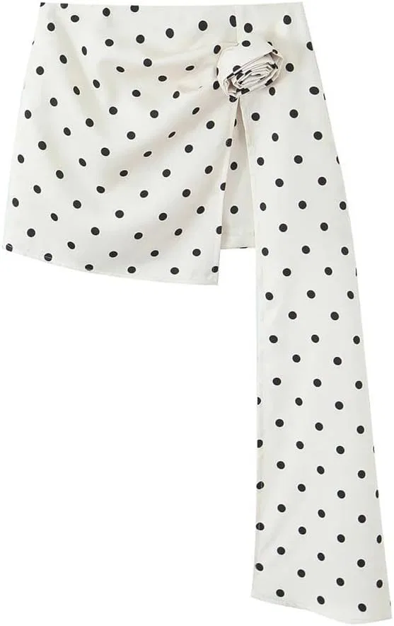 Женский костюм с горошком воротник-стойка Casual Skirt, Polka Dots — фото 4