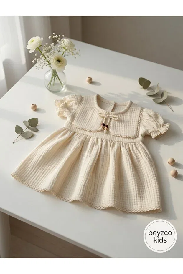 Детское платье для девочек хлопковое Minicix, Beige