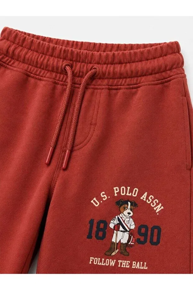 Детские шорты для мальчиков с принтом U.S. Polo Assn., Burgundy — фото 3