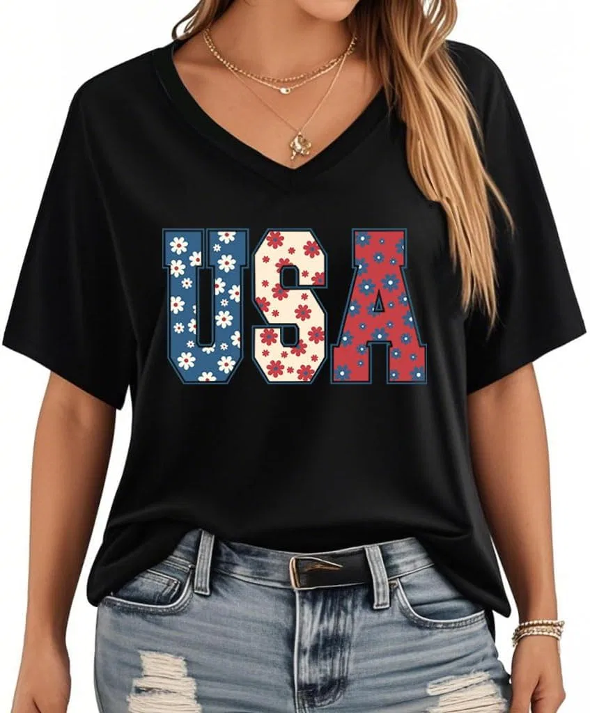 Мужская футболка с принтом America Fourth of July, Black