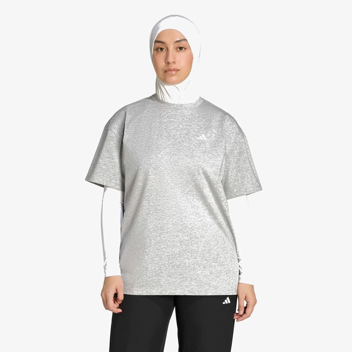 Футболка оверсайз для тренировок Primelift Essentials Adidas, серая — фото 2