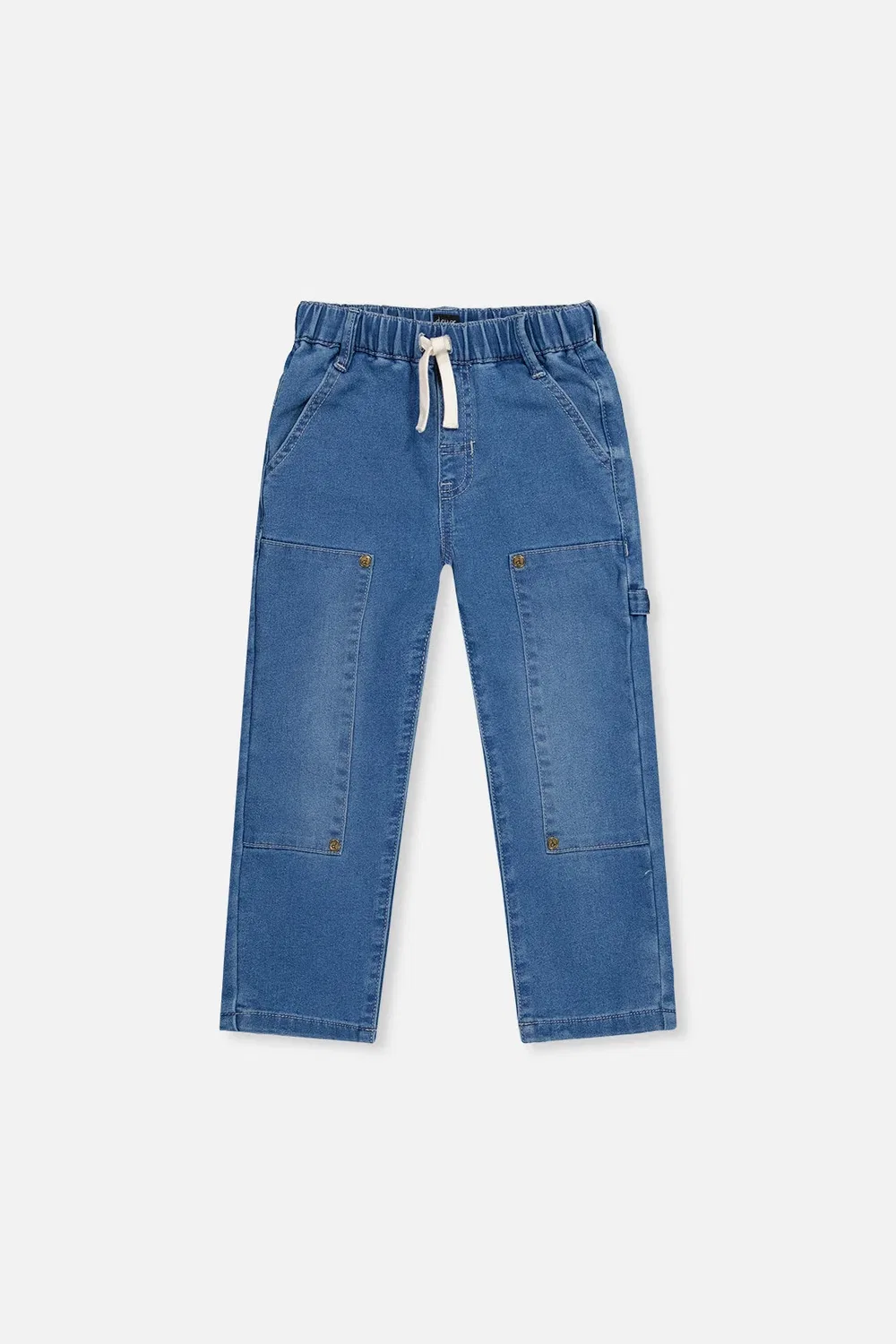 Детские брюки карго с карманами French Terry Denim Pants Deux par Deux, Light Blue Denim