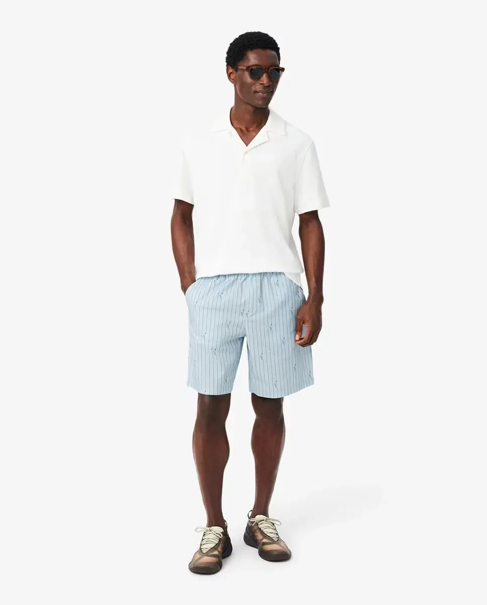 Шорты мужские Lacoste с полосатым принтом, Азул Кларо