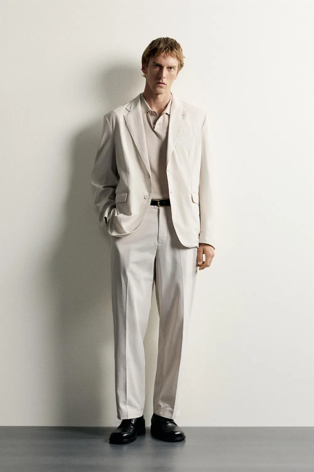 Выстиранные брюки свободного кроя для костюма ZARA, Ice
