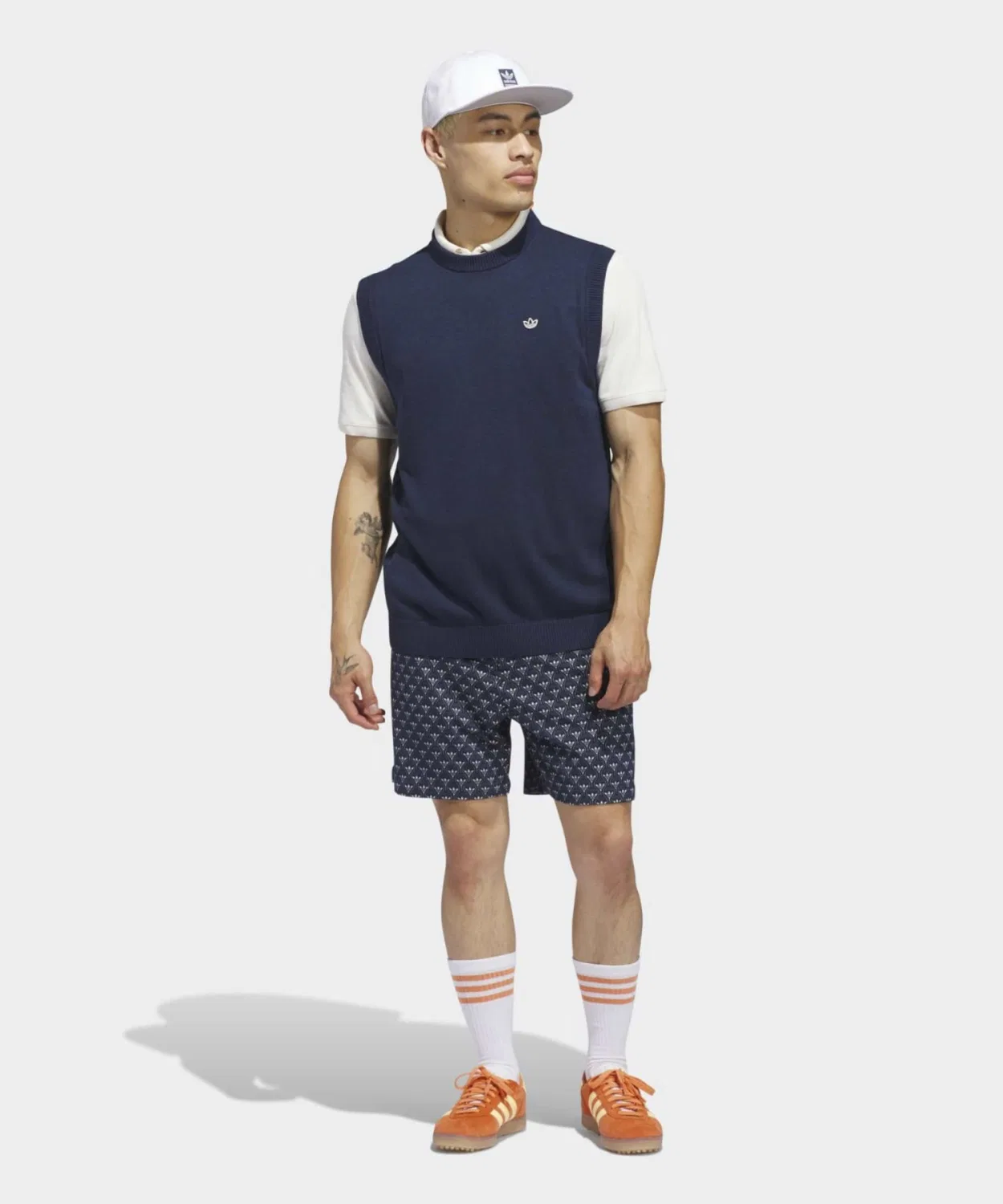 Мужская хлопковая футболка-поло с коротким рукавом Adidas Golf, Белая — фото 4