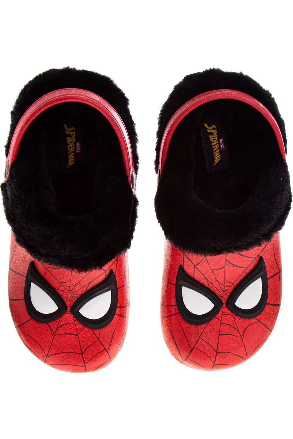 Детские тапочки слипоны с подкладкой из флиса Spider-Man Clogs Spider-Man, красный
