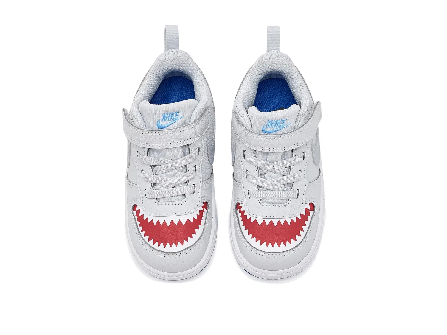 Кроссовки Court Borough Low (для младенцев и малышей) Nike Kids, Pure Platinum/Wolf Grey/University Red/Game Royal/Football Blue — фото 3