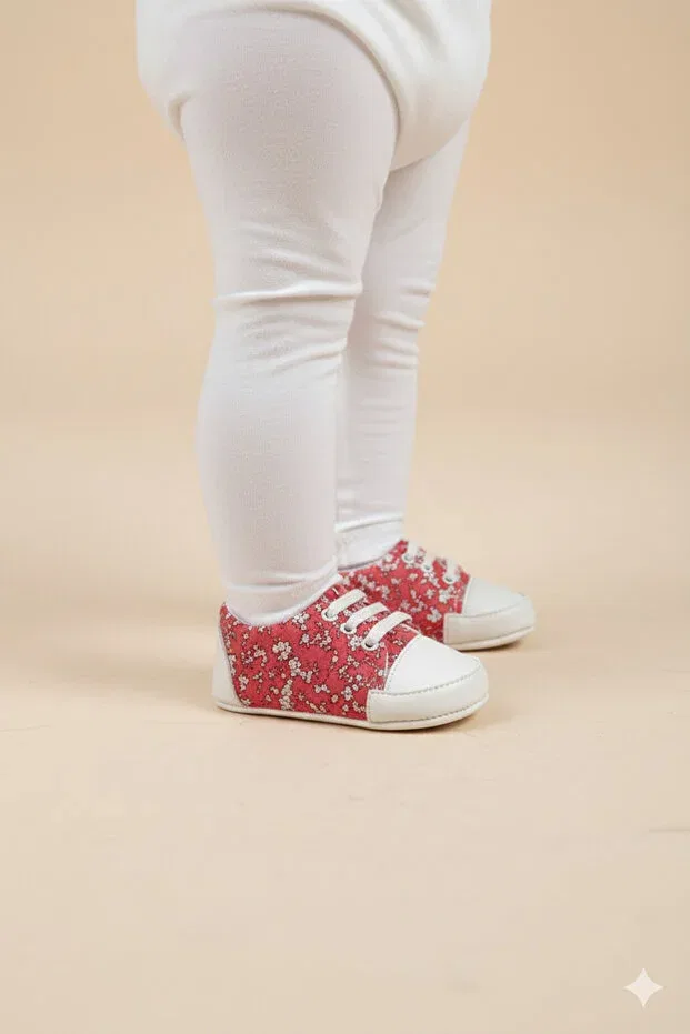Детские пинетки для девочек с принтом Convers Style Generic Brands, Pink — фото 3