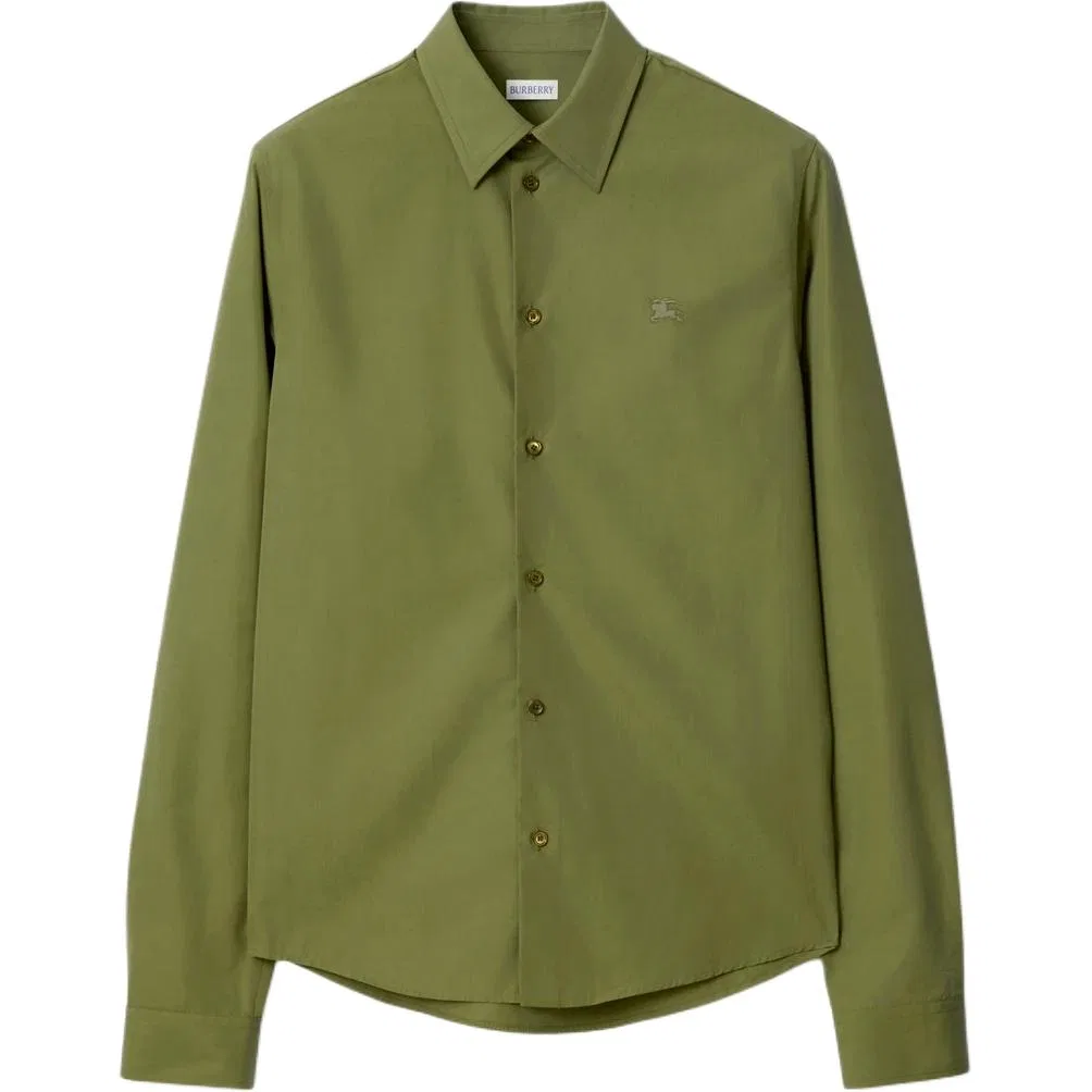 Рубашка хлопковая Burberry Equestrian Knight, мужская, зеленый