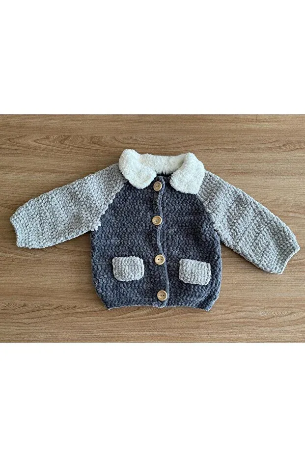 Детский кардиган из велюра A&D Handmade, Gray