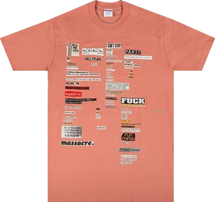 

Футболка Supreme Cutouts Tee 'Terra Cotta', оранжевый