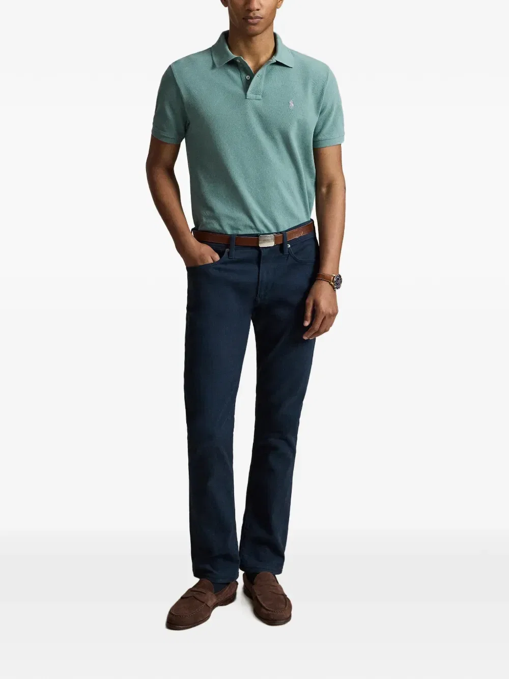 Рубашка-поло с вышивкой Pony Polo Ralph Lauren, зеленый — фото 2