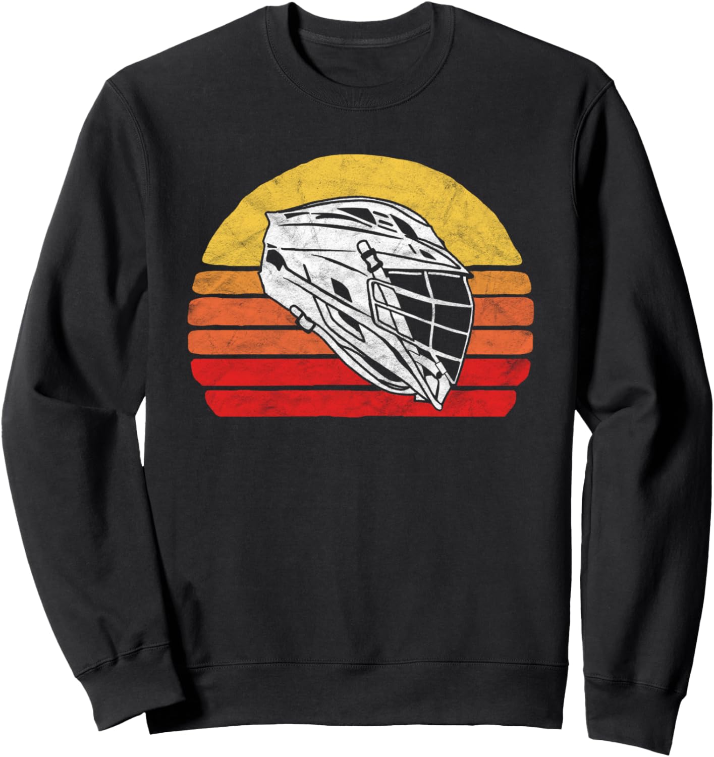 

Ретро-шлем для лакросса, дизайн Lax и винтажная толстовка с изображением заката 80-х Vintage Lacrosse Threads Co., черный