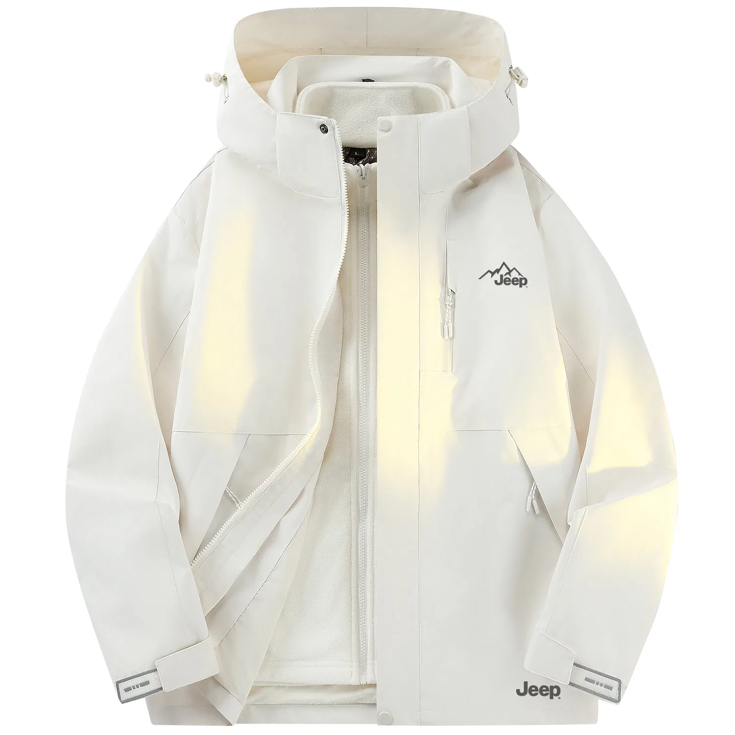 Детская куртка с капюшоном, съемная, свободного кроя, модель Regular Edition, Jeep, Warm White