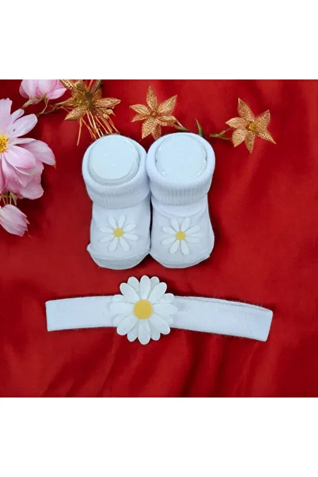 Детский комплект носков и банданы, Оzkardeşler Baby, White Özkardeşler Baby