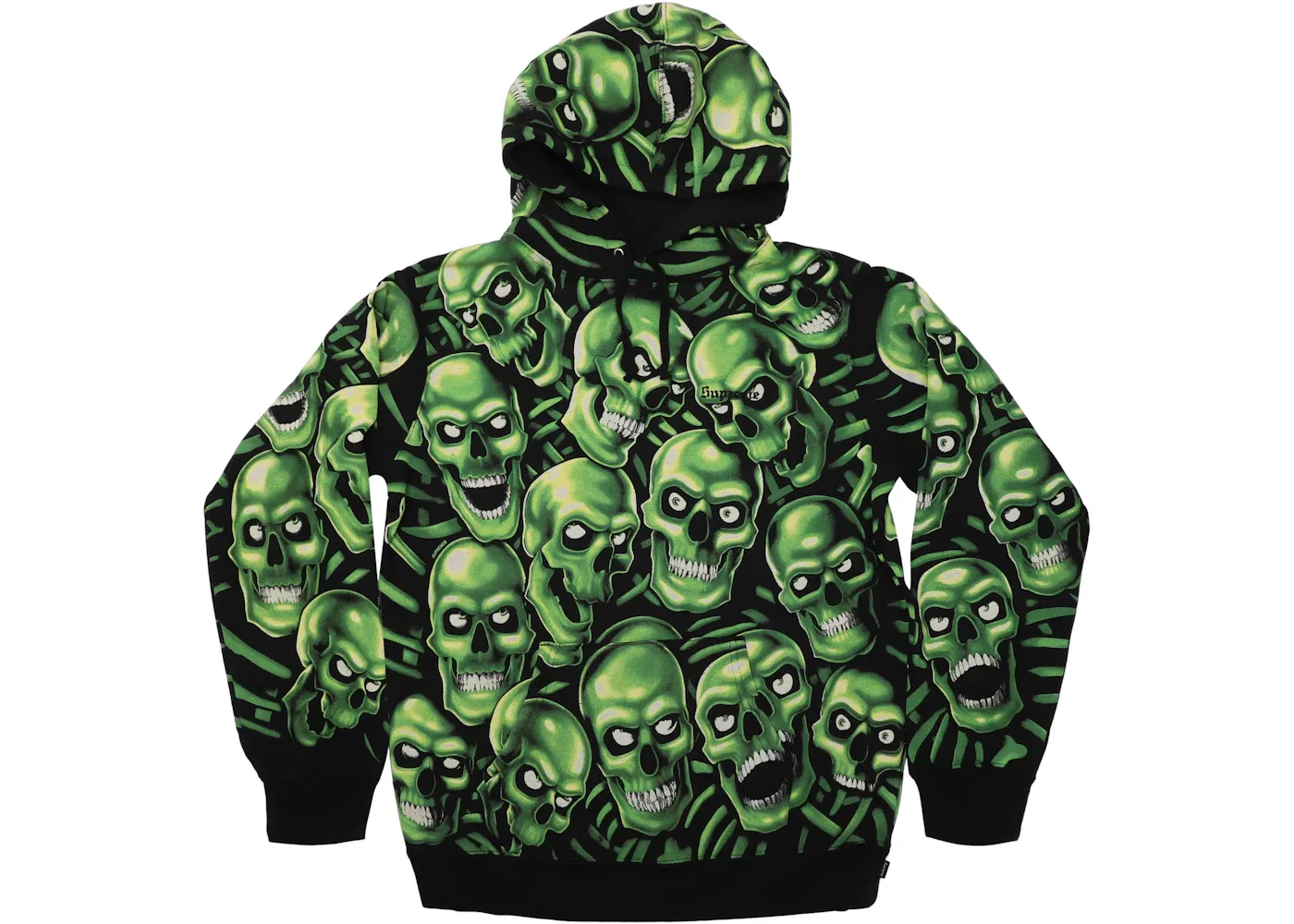 Мужской худи с принтом Skull Pile Supreme, Green
