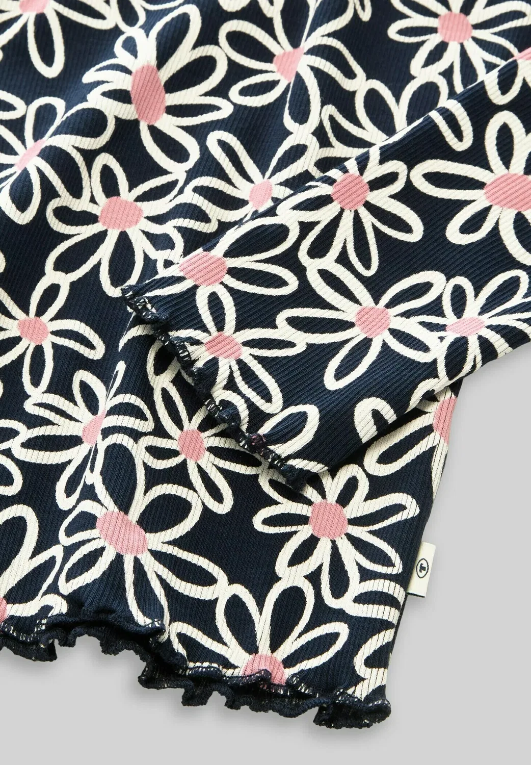 Футболка с длинными рукавами (T-shirt langarmshirt mit muster) Tom Tailor, Dark Blue Small Daisy Print — фото 3