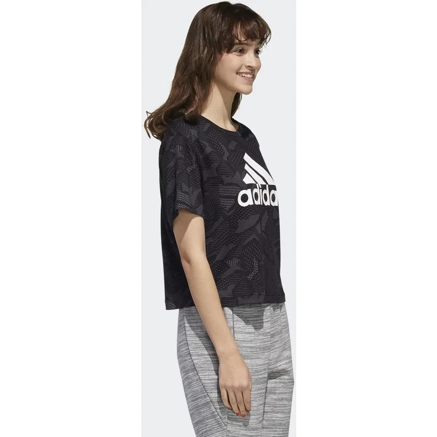 Футболка с принтом Essentials Allover Print adidas, Черный — фото 4